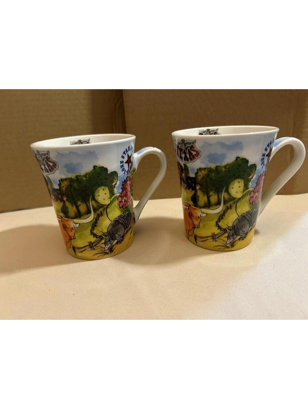 Lot Of 2 Texas Lone Star State Mug by The Postcard Factory - I Love Texas